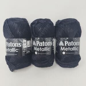 3 Patons Yarn Metallic Black 95040 252 Yards 3 oz Nylon Acrylic Wool NWT